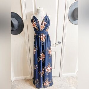 Floral Navy Maxi Dress